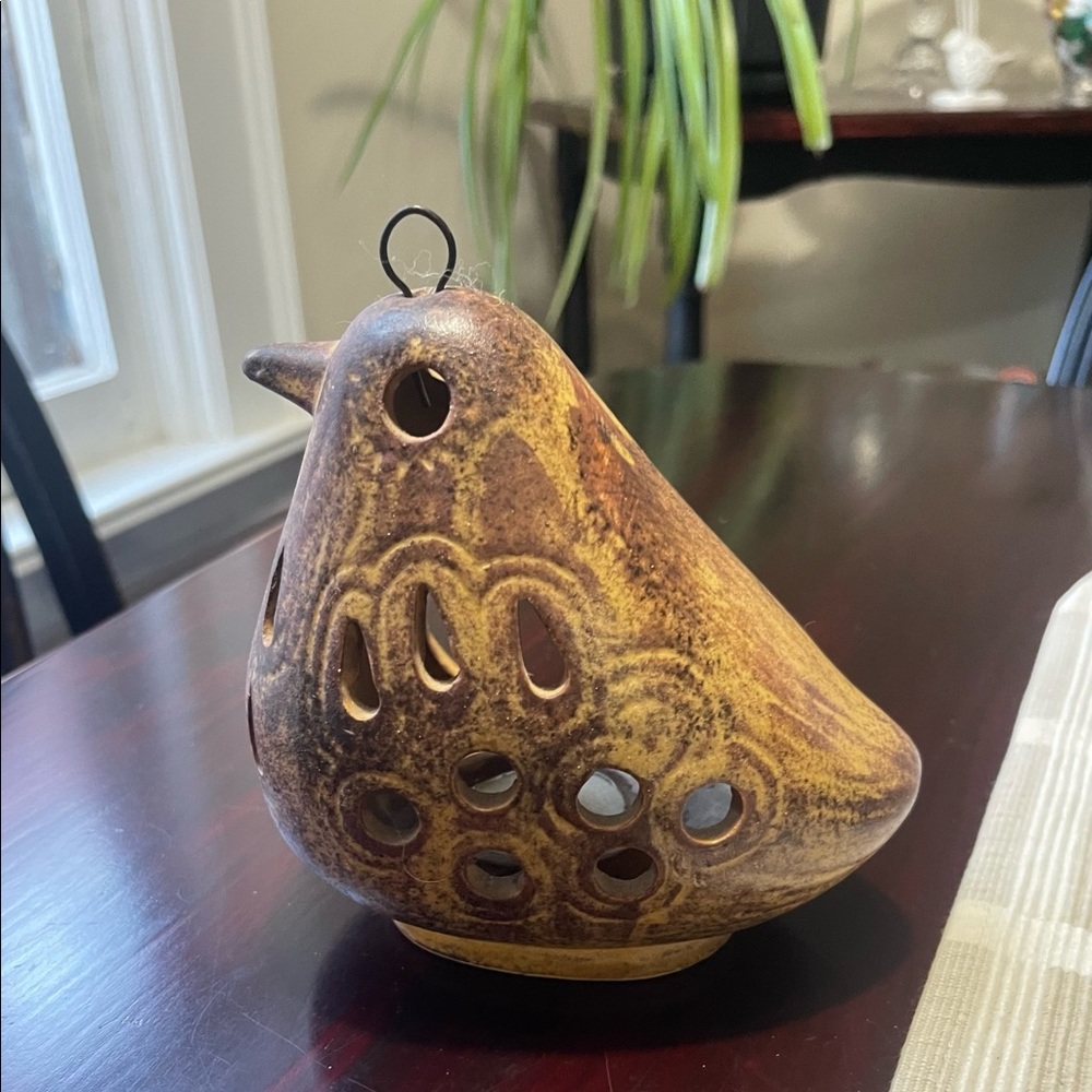 Pottery Bird Tea Light Candleholder
